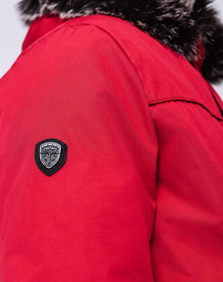 BOMBER POCHES PLAQUEES ROUGE