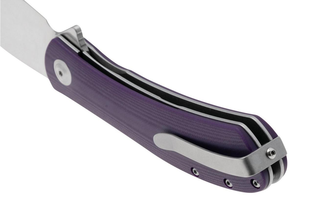 Trollsky Knives Mandu XL MT006-XL Satin D2, Purple G10 zakmes