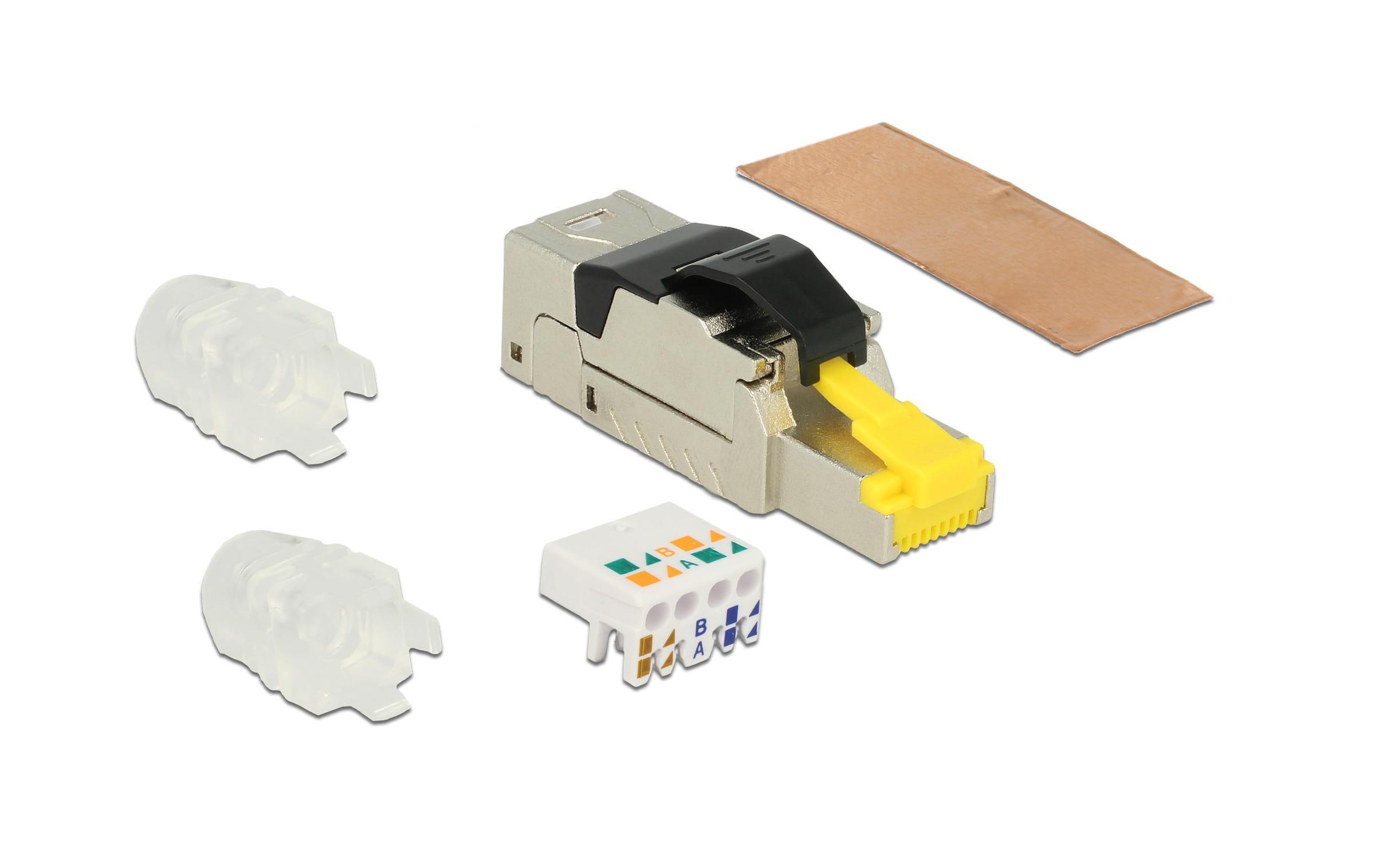Stecker RJ45 Cat.6A 10Gbps Feldkonfektion, 1 StückDelock RJ45 Stecker feldkonfektionierbar Cat.6A Metall