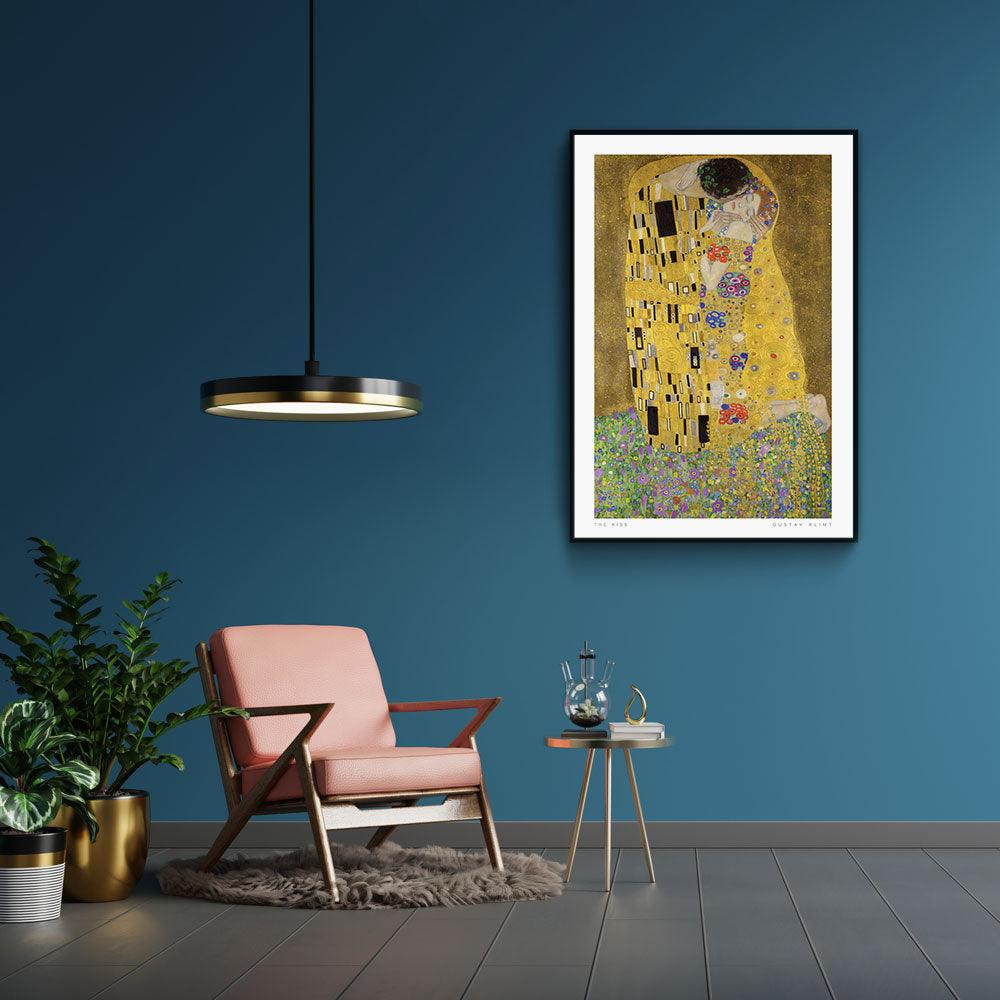 Walljar canvas schilderij - Gustav Klimt - De Kus Canvas schilderij - 70 x 100 cm