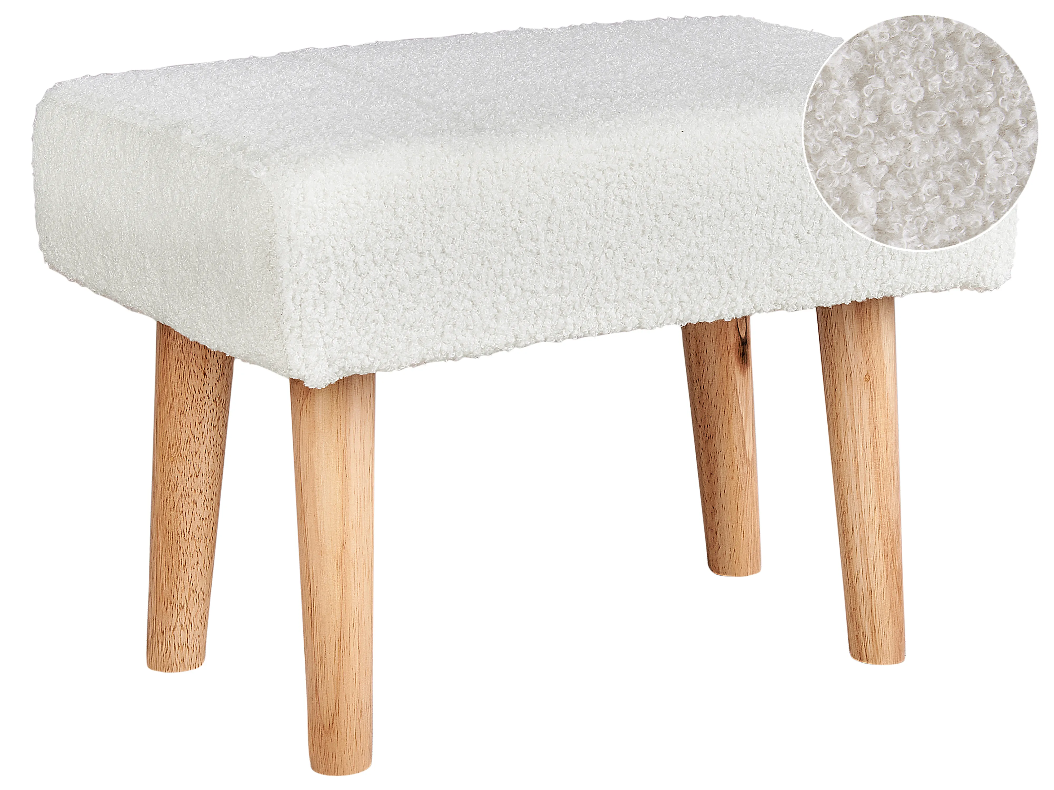 Hocker TAKOMA Bouclé Wit