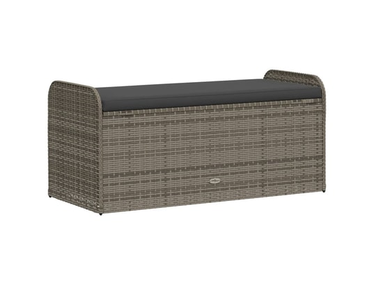 VIDAXL - Banc de jardin Banc de rangement avec coussin gris 115x51x52 cm résine tres...