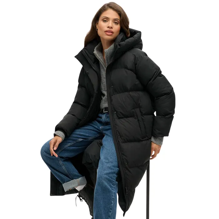 Superdry Hooded Longline Puffer Winterjas Dames