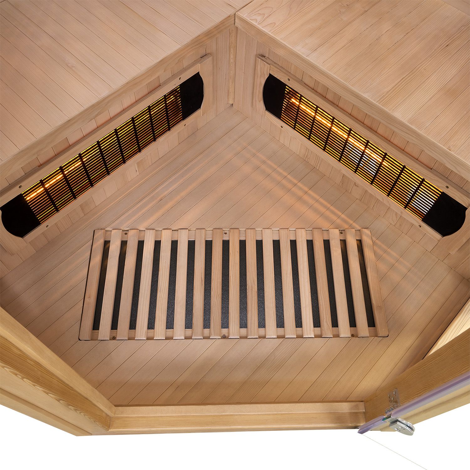 Artsauna Eck Infrarotkabine Nyborg E150V Vollspektrum mit Ambiente Beleuchtung – 4 Personen