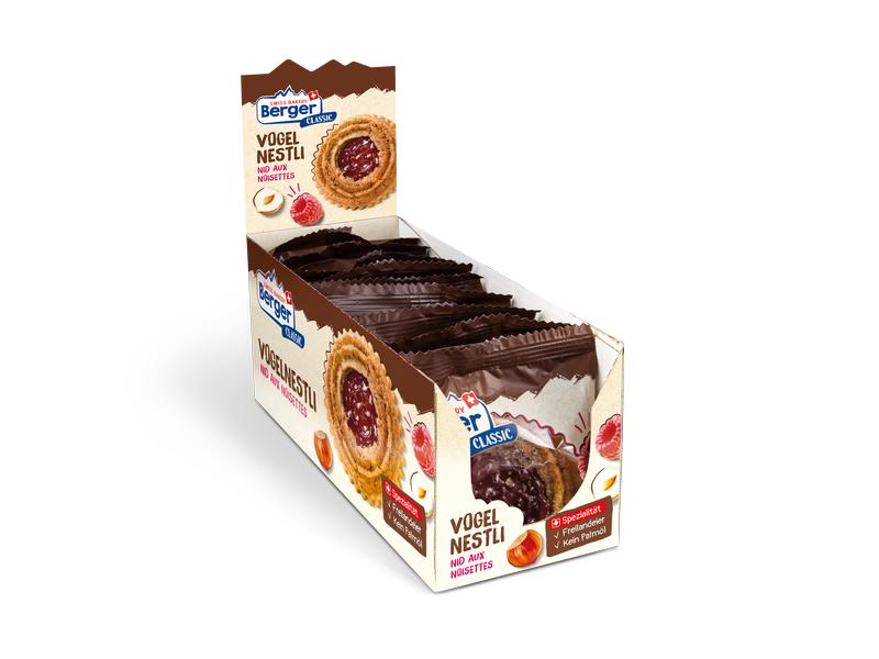 Berger Gebäck Vogelnestli 10 x 74 g Schweizer Gebäckspezialität mit Marmelade