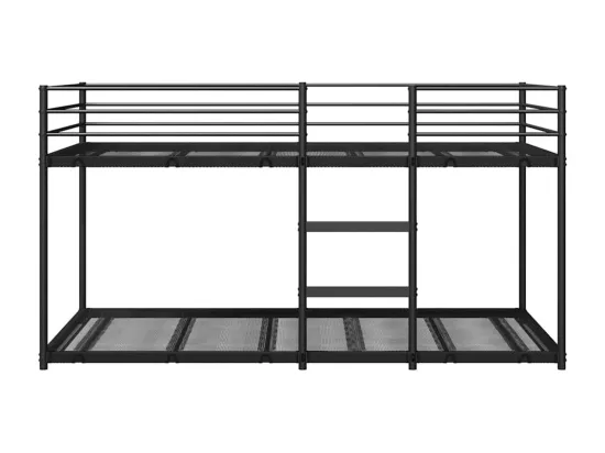 Lit superposé sans matelas noir 75x190 cm acier