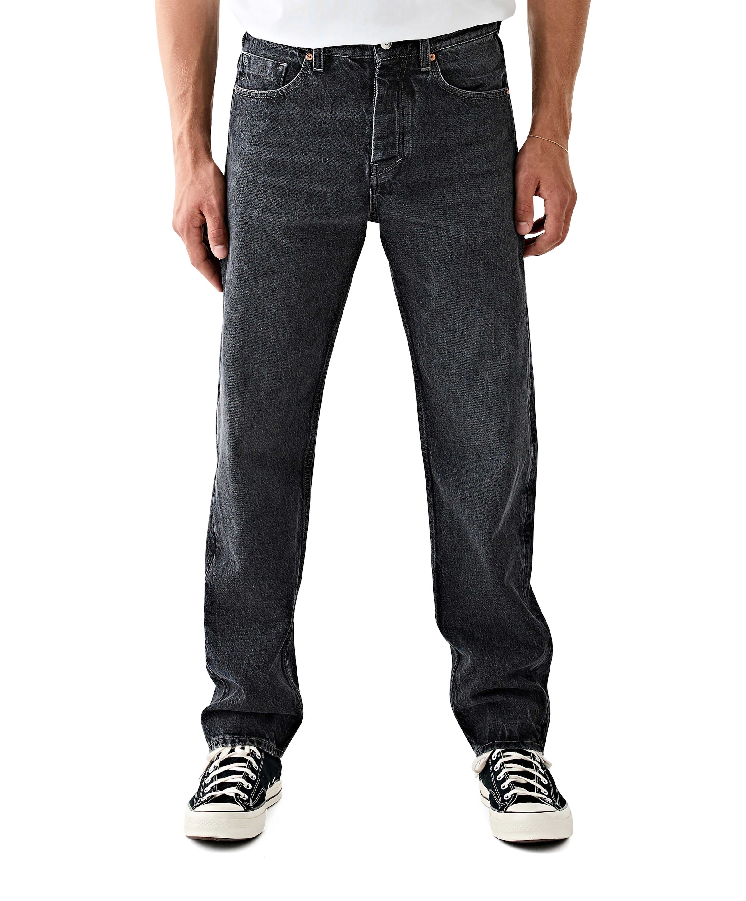 Tenue. straight heren jeans grijs