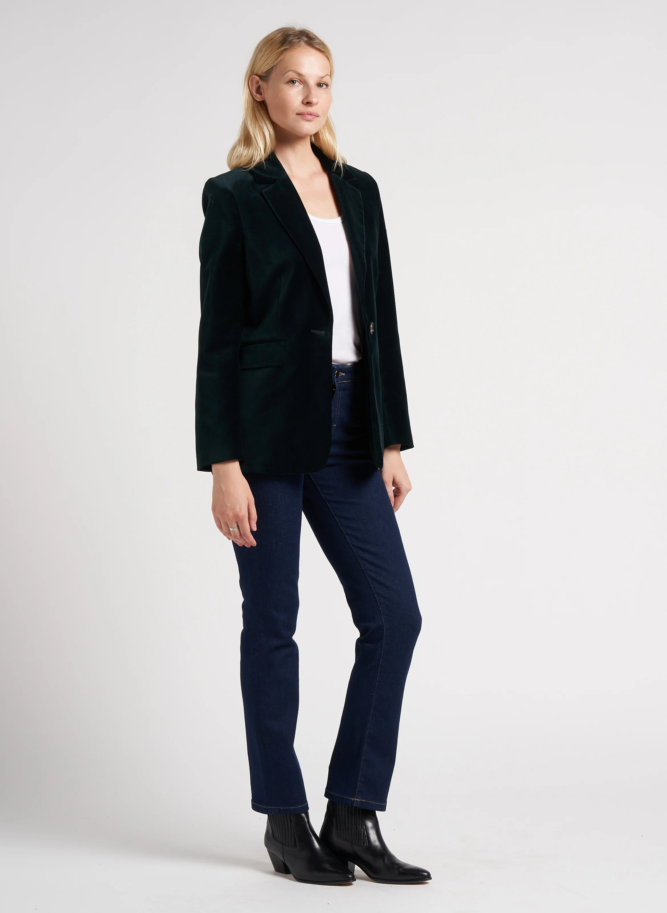 SONIA - Jean slim délavé en coton mélangé | Bleu