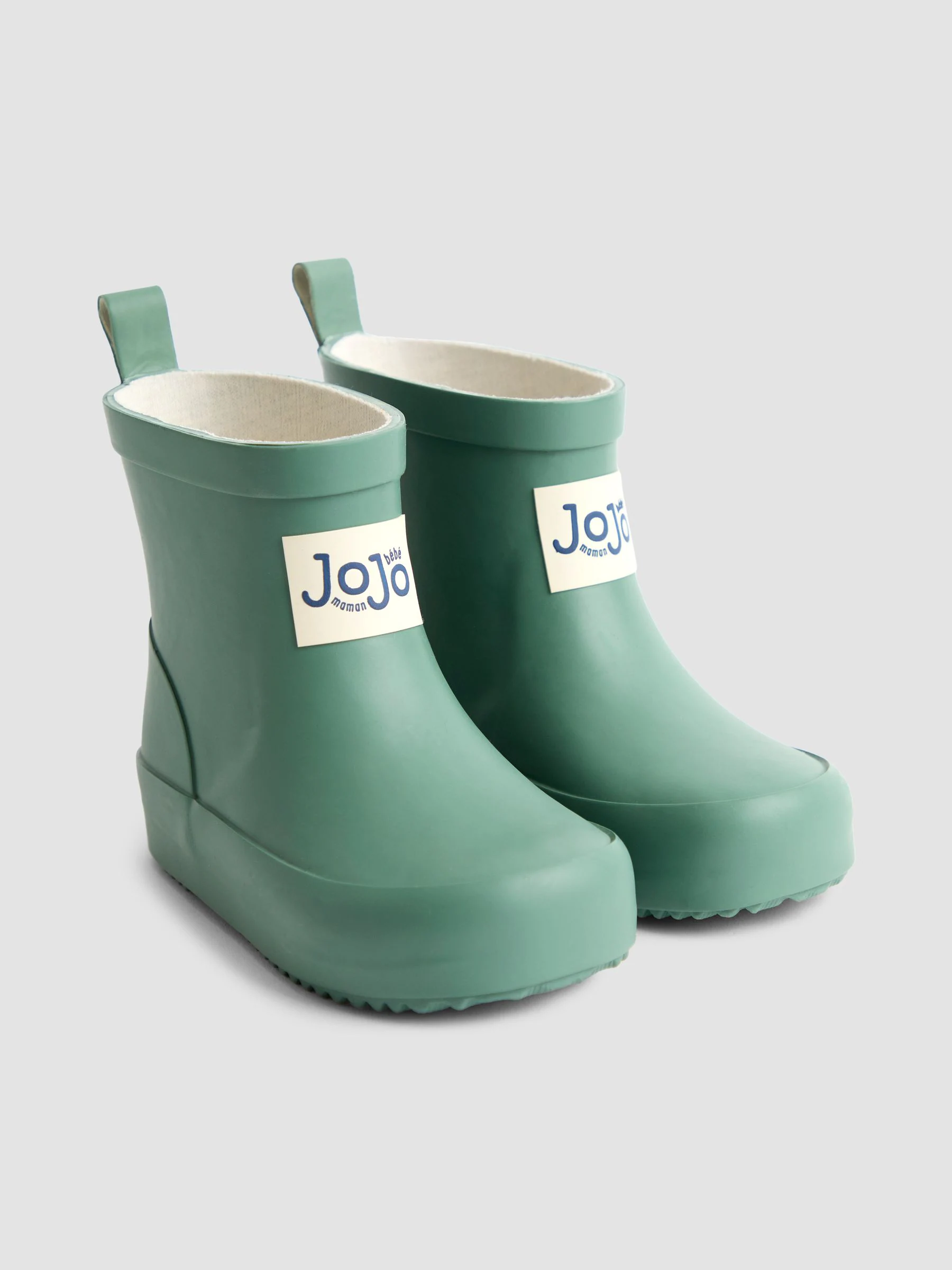 Khaki - JoJo Maman Bébé Short Cosy Lined Wellie Boot