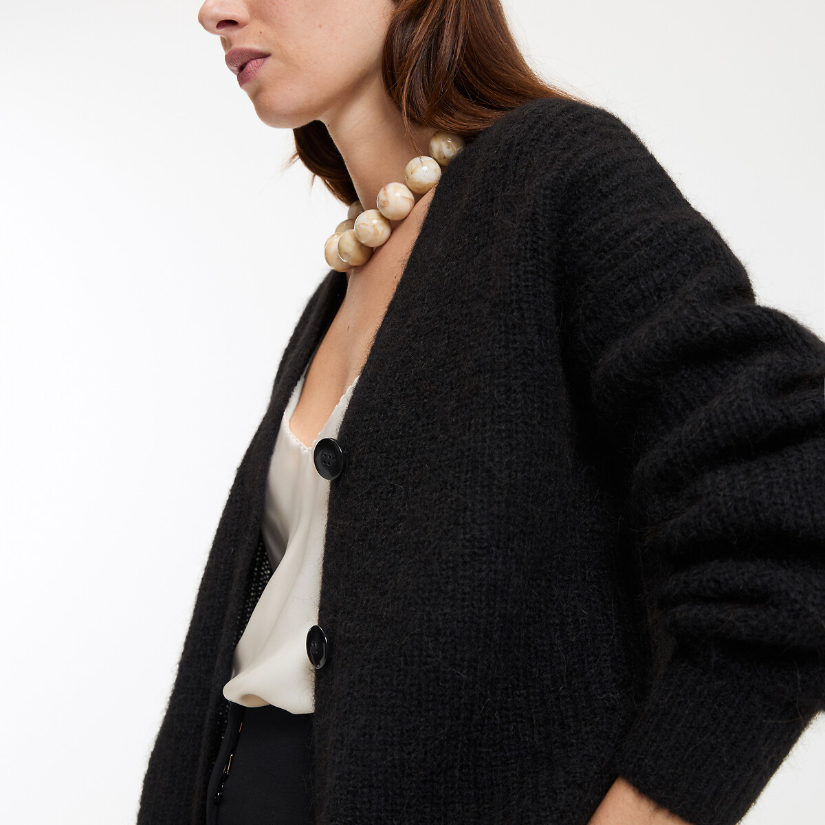 COLEÇÕES LA REDOUTE<br>Colete com decote em V, alpaca mista, assinatura GILDAS