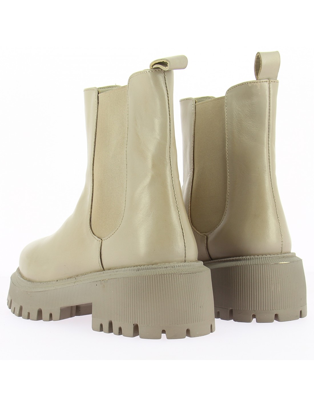 kharisma bottines chelsea femme cuir beige