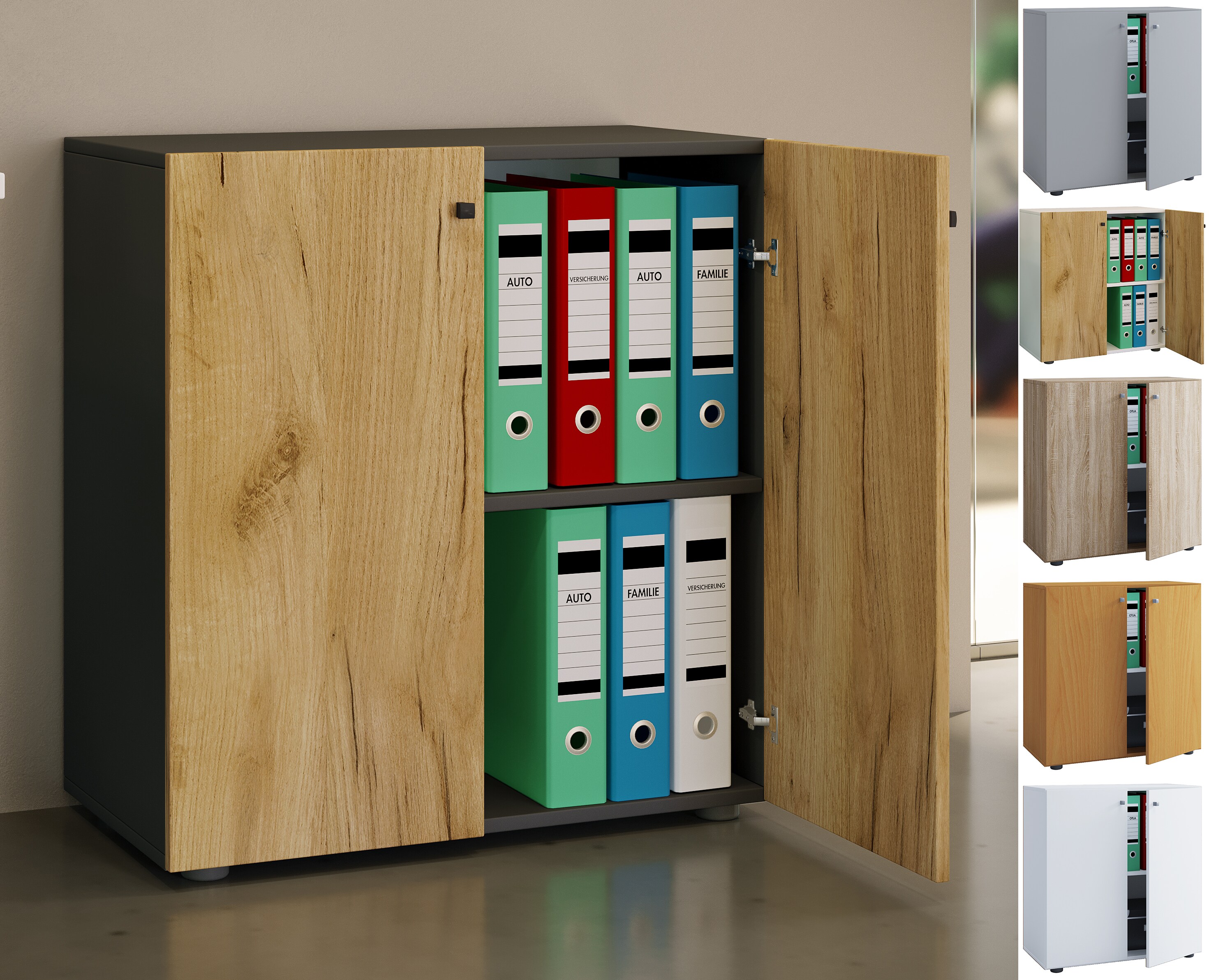 VCM Aktenschrank mit Drehtüren Lona 2 Fächer