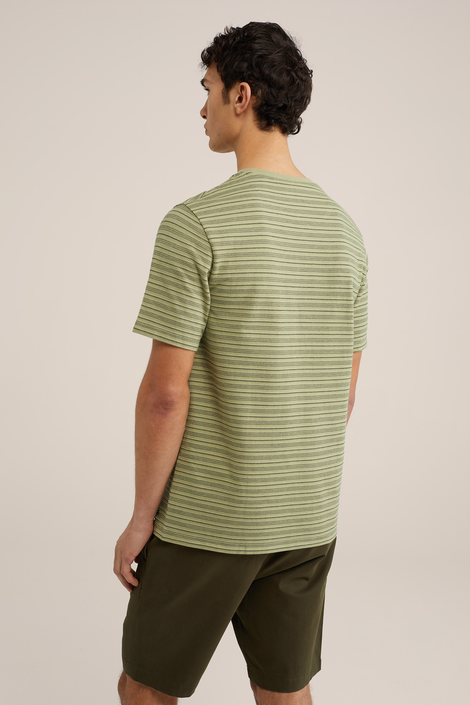 T-shirt met jacquard-dessin WE Fashion Pastelgroen