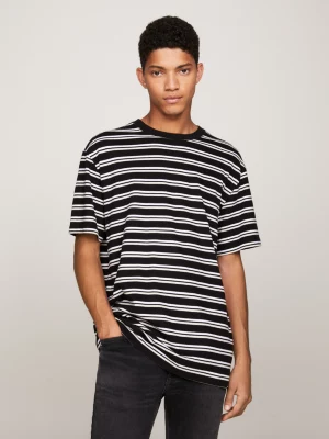 Camiseta listrada de gola redonda