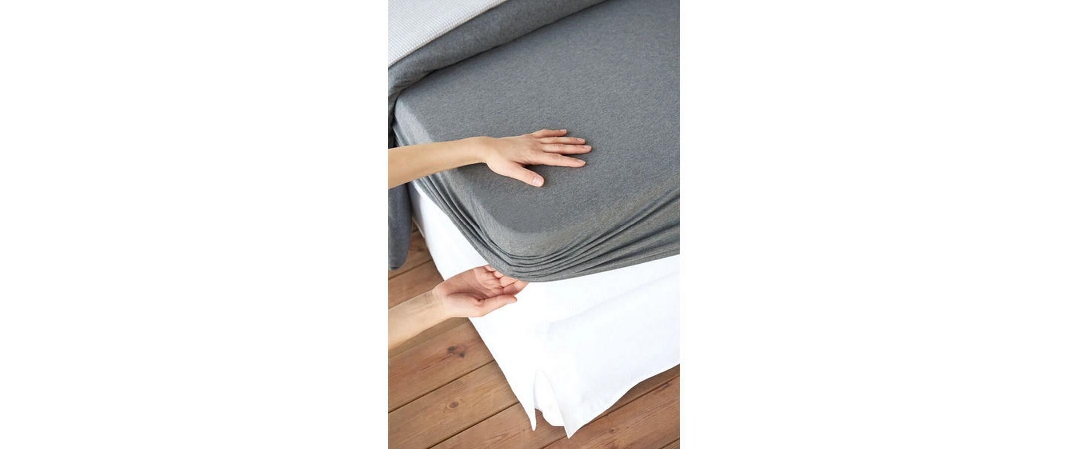 Fixleintuch Melange Feinjersey, 140-160 x 200 cm, AnthrazitBettbezug aus 100% Baumwolle