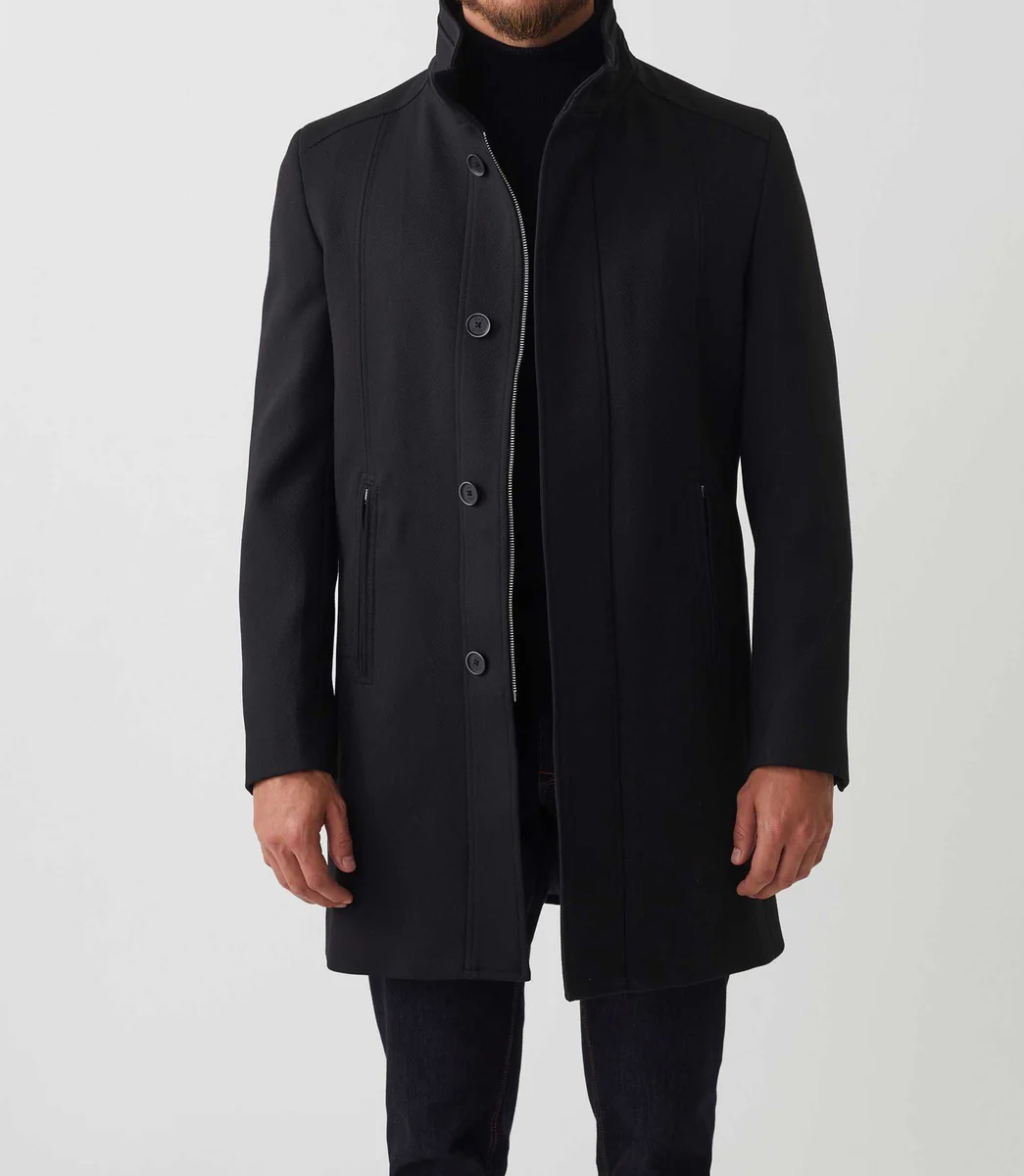Manteau ville laine noir NEONOUT