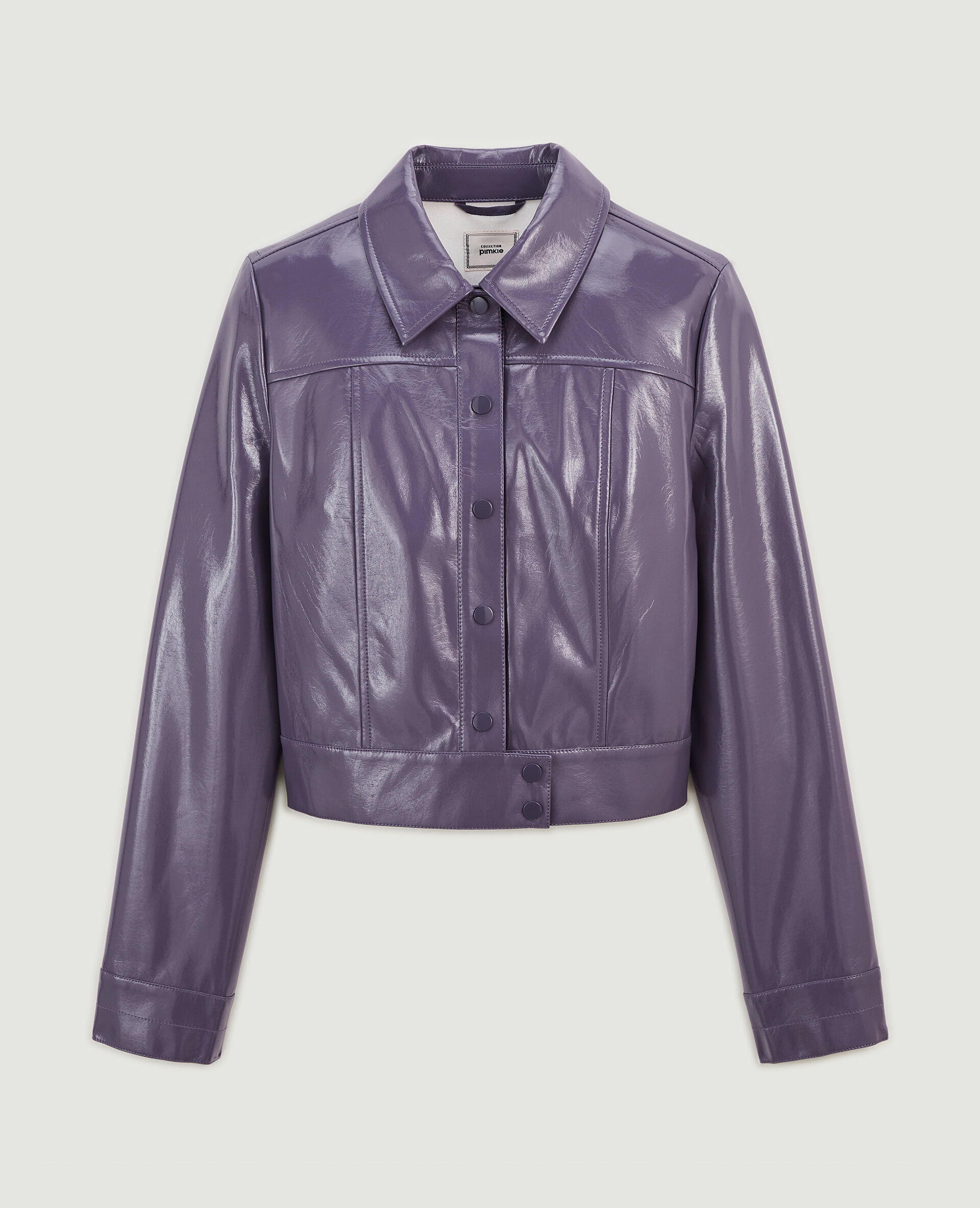 Veste courte et droite en vinyle - Lilas