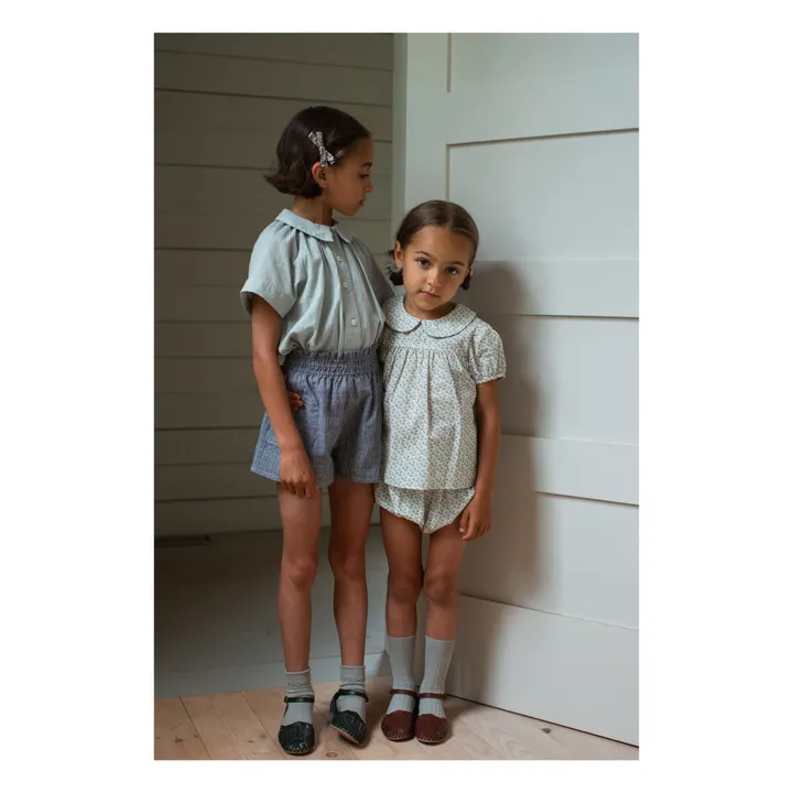 Soor Ploom Blouse Coton Bio Texturée Lenu | Bleu gris