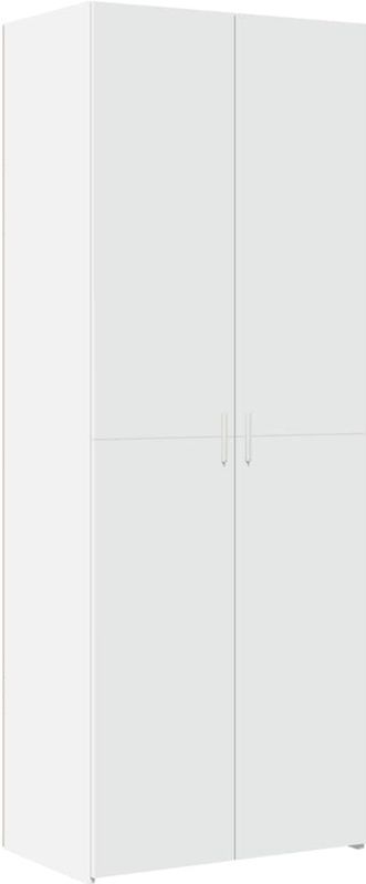 vidaXL - Hoge Kast - Wit - Bewerkte Hout - 70x42,5x185 cm