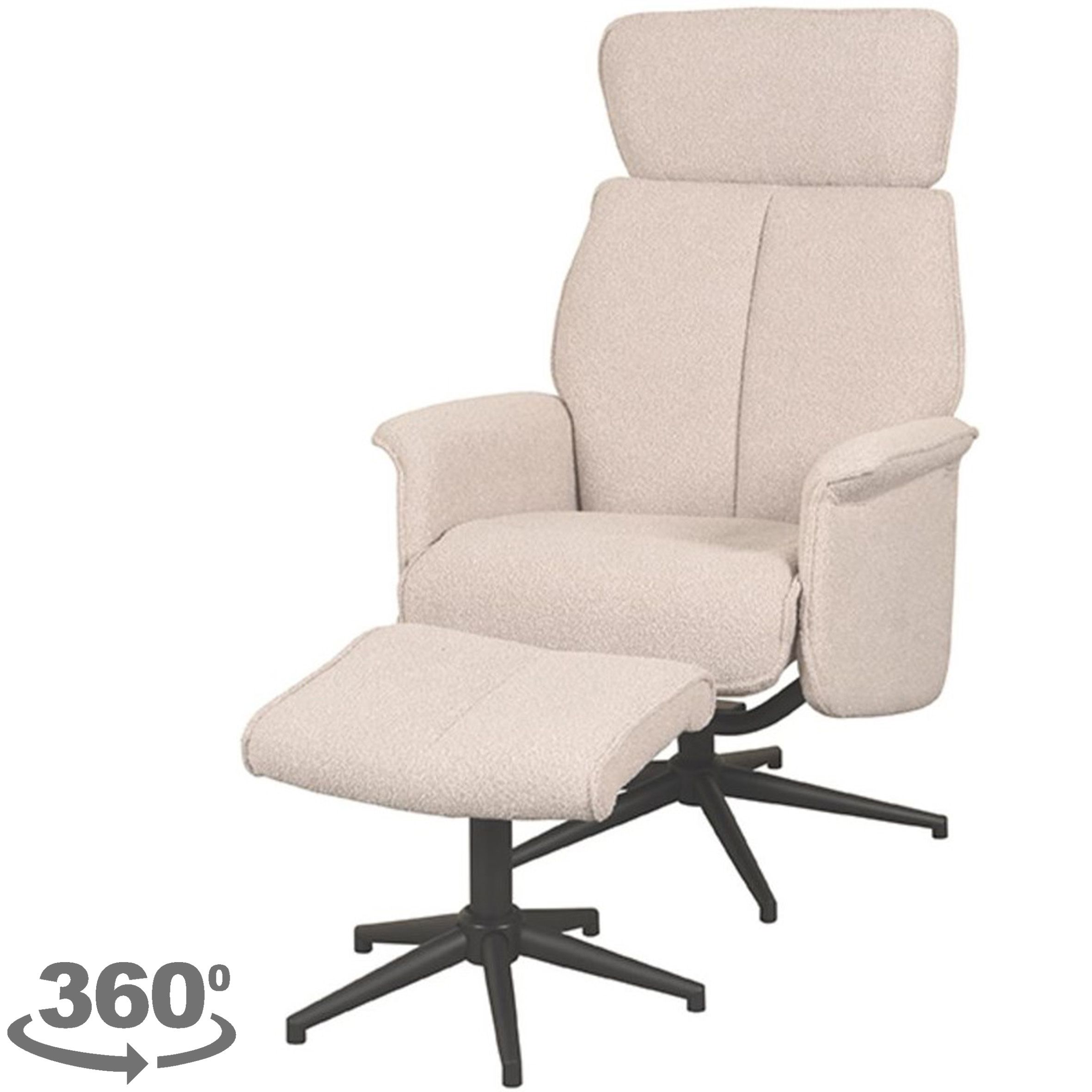 Relaxfauteuil met hocker Naturel Touch CH-73.019 Verdal B77 x D79 x H109 cm