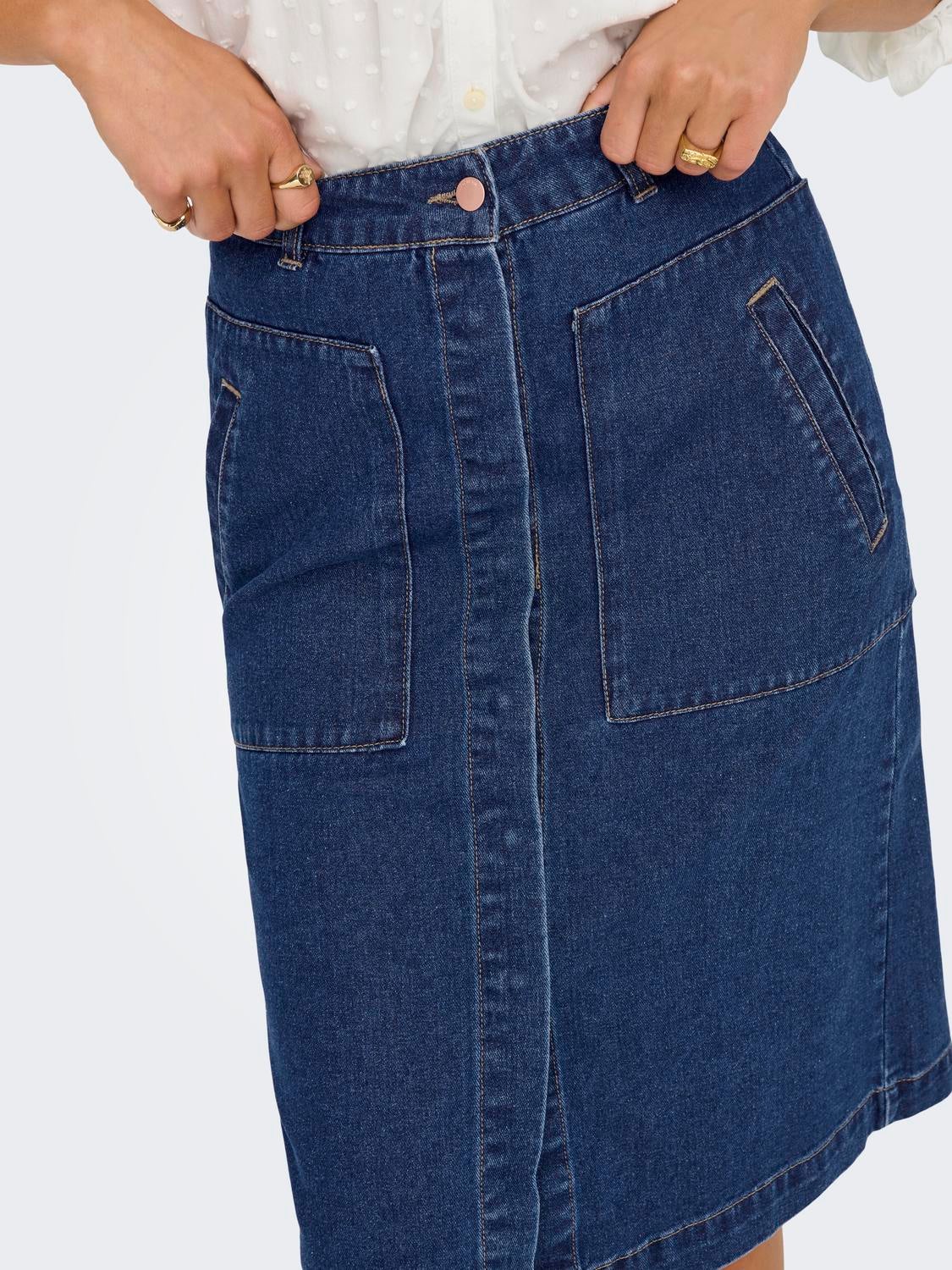 JDYOLIVIA Jeansrock Dark Blue Denim