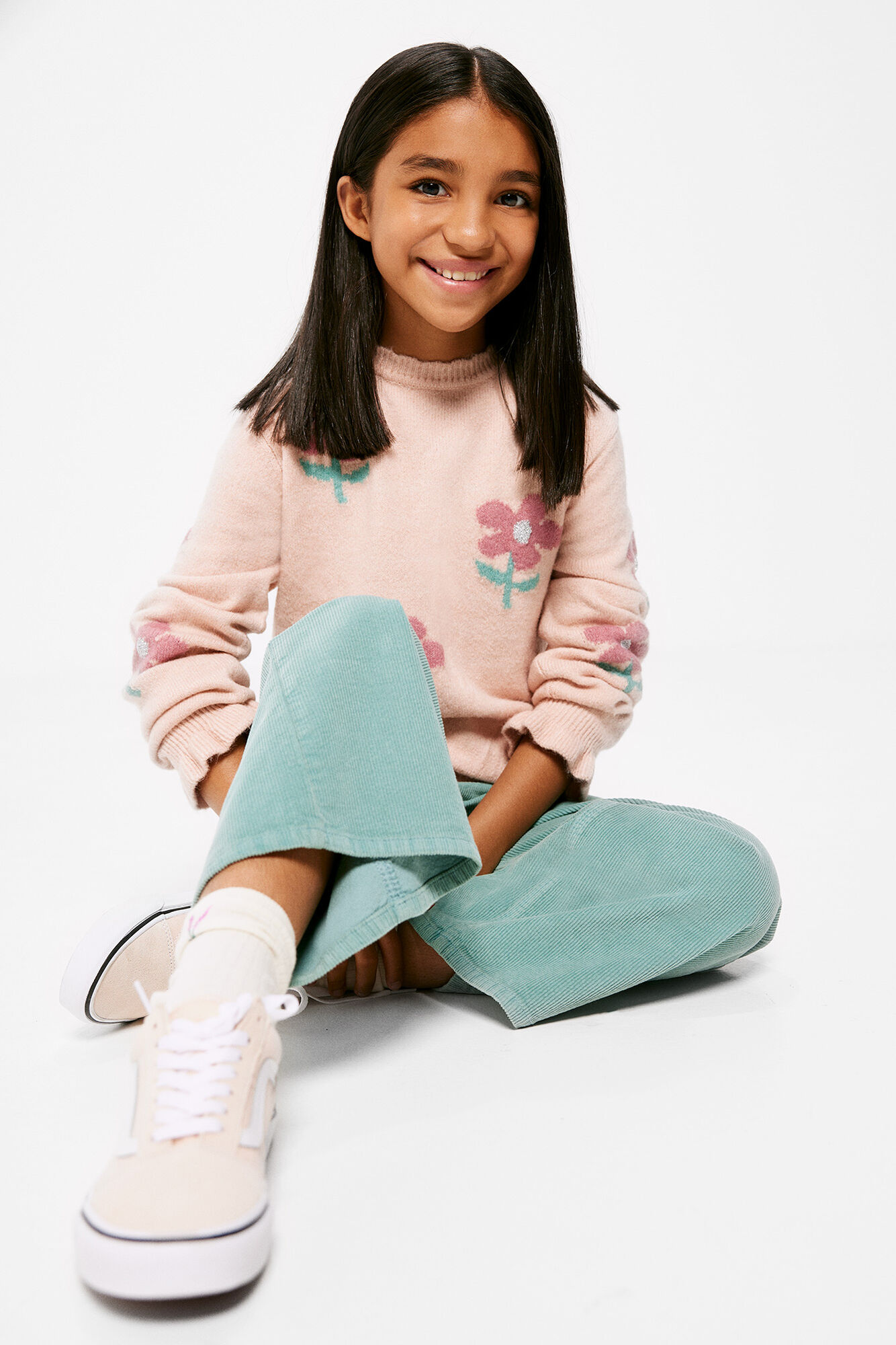 Suéter floral para meninas