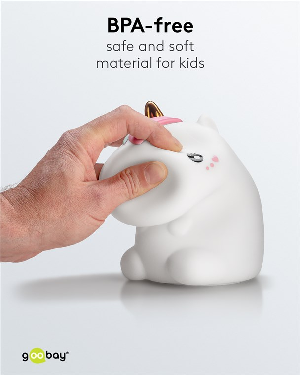 Silikon LED Kinder Nachtlicht USB Kinderzimmer Lampe mit Touch Sensor / Farbwechsel (61649) - Einhorn