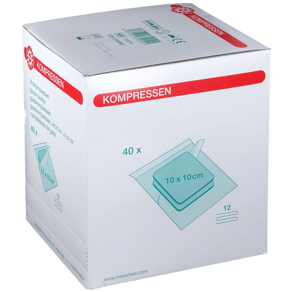 Mullkompresse-steril 12-fach 10 x 10 cm
