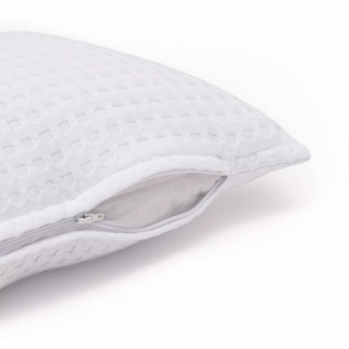 Housse de coussin carrée coton nid d'abeille (40 x 40 cm) Maya Blanche