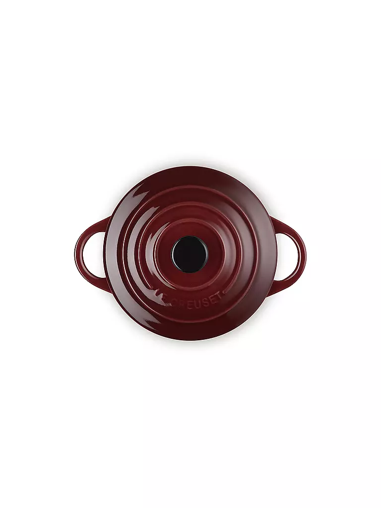 LE CREUSET Mini-Cocotte POTERIE 10cm/0,2L Garnet dunkelrot