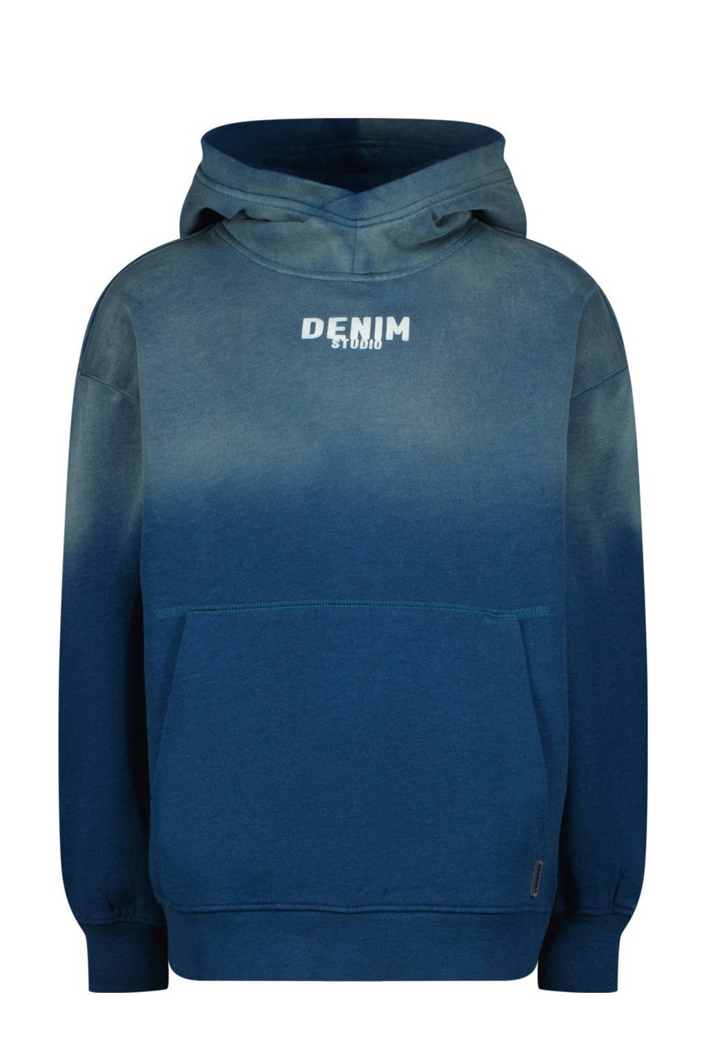 Vingino hoodie Nyx met printopdruk jeans blauw/blauw