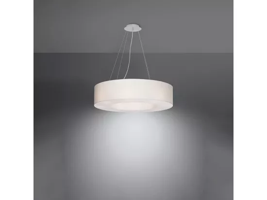 Sollux SATURNO Suspension Cylindrique Blanc 70cm E27