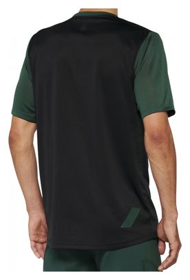 Maillot Manches Courtes 100% Ridecamp Noir / Vert Forest