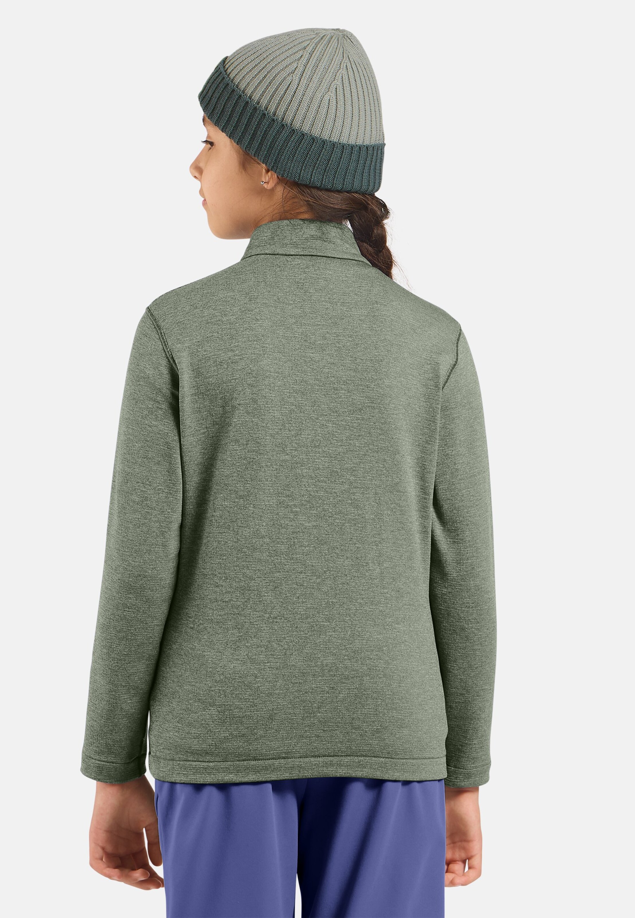 Essentials Multisport Mid Layer für Kinder aus Grid-Fleece mit Halbreissverschluss in shadow melange