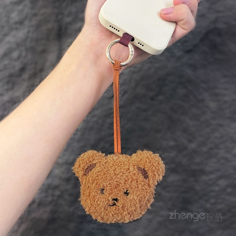 Harnai - Bear Chenille telefoonhanger met koordkussen