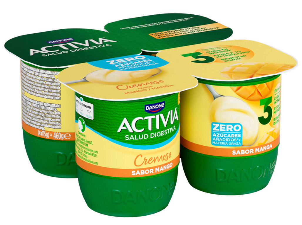 BIFIDUS ACTIVIA MANGA 0% 4X115G