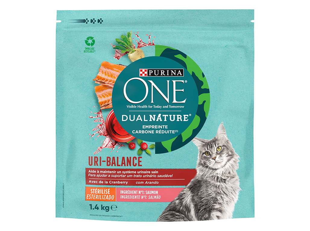 RAÇÃO PARA GATO PURINA ONE DUAL NATURE ESTERILIZADO SALMÃO 1.4KG