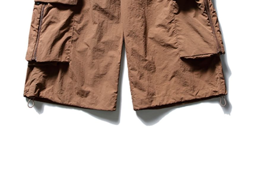 Zentrus - Effen cargoshorts met elastische taille