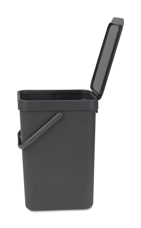 Brabantia Sort & Go Afvalemmer / Opberger 16 L - Donkergrijs
