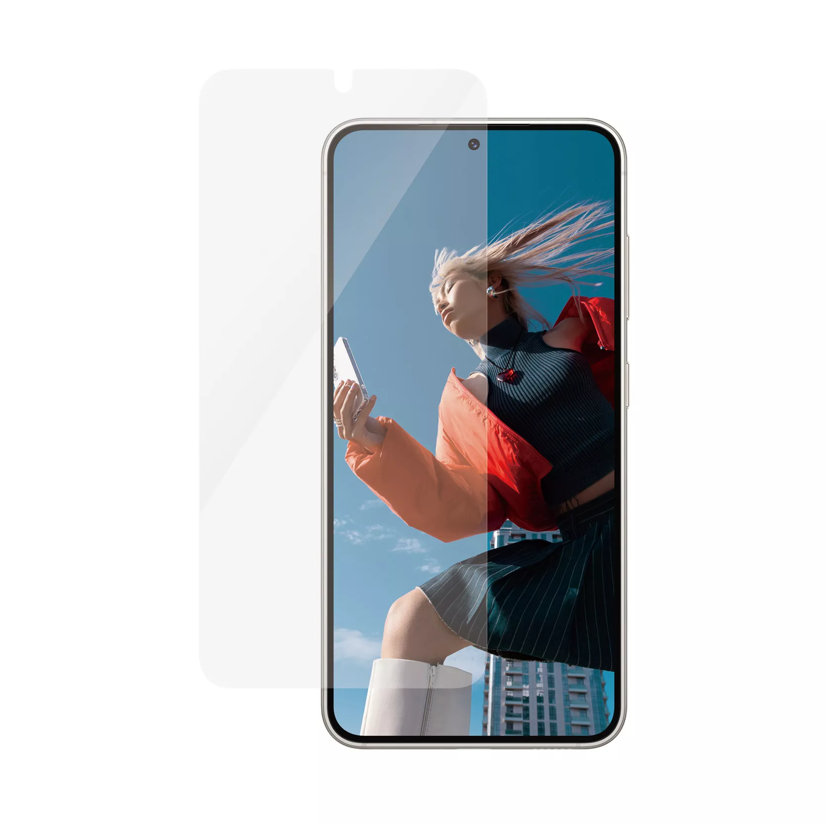 Samsung Galaxy S24 Antibakterielles Ultra Wide Fit Panzer Glas Displayschutz Case Friendly mit Montagerahmen (7350)