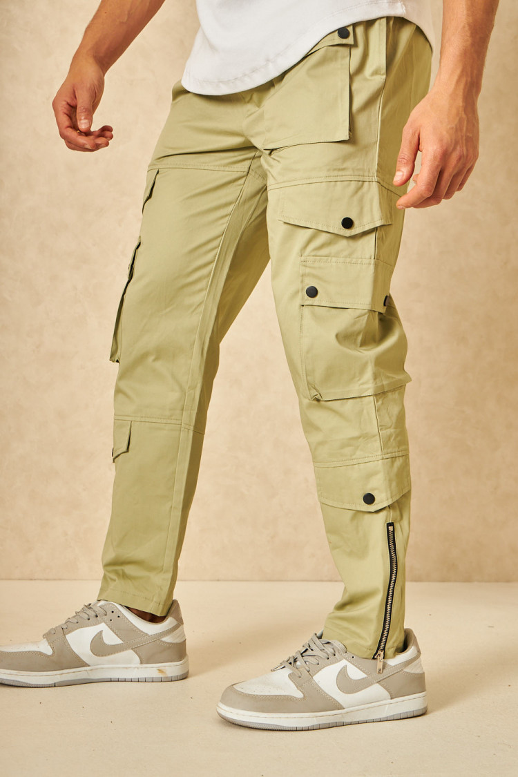 Joggerpant cargo en toile vert