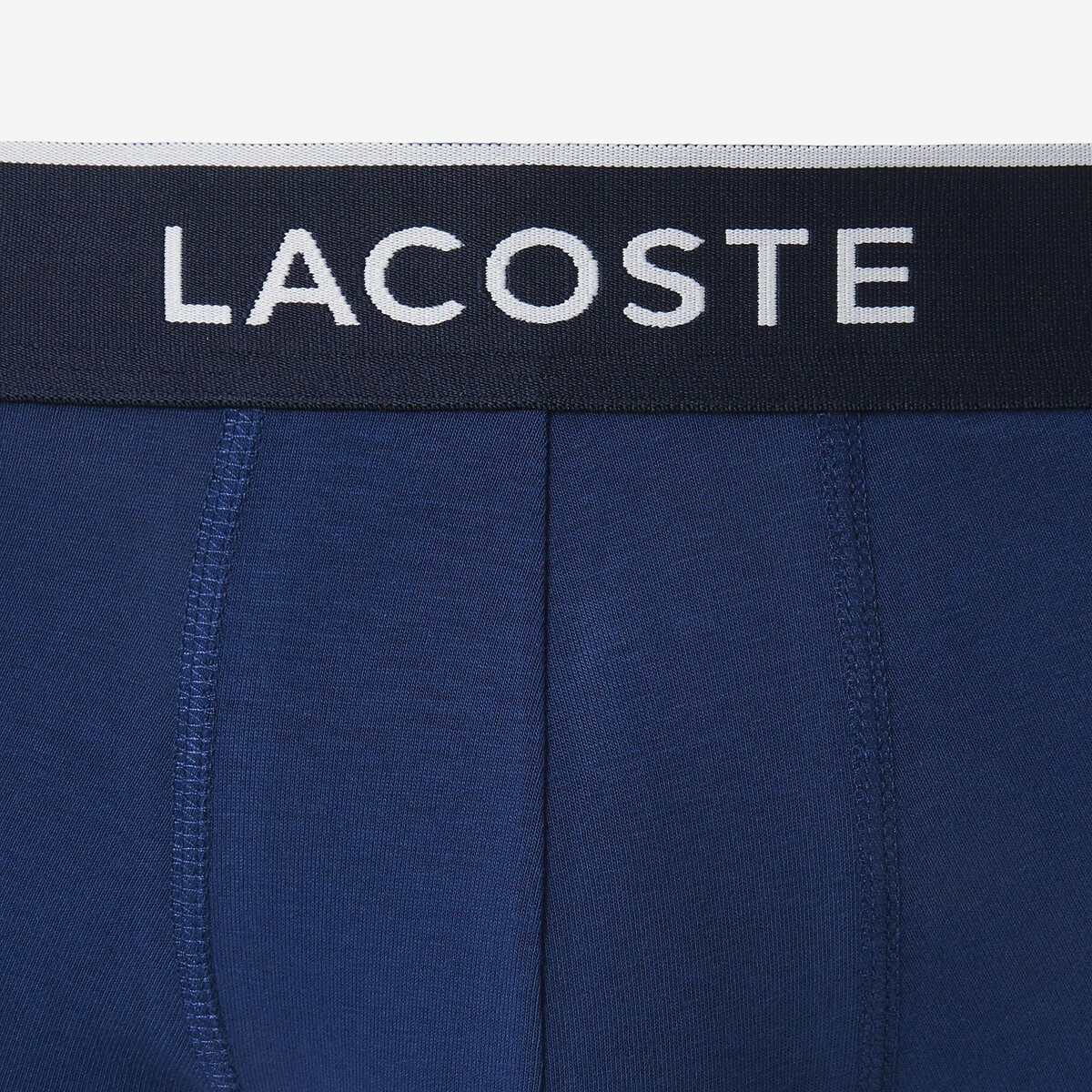 LACOSTE<br>Conjunto de 3 cuecas boxer lisas, algodão elástico