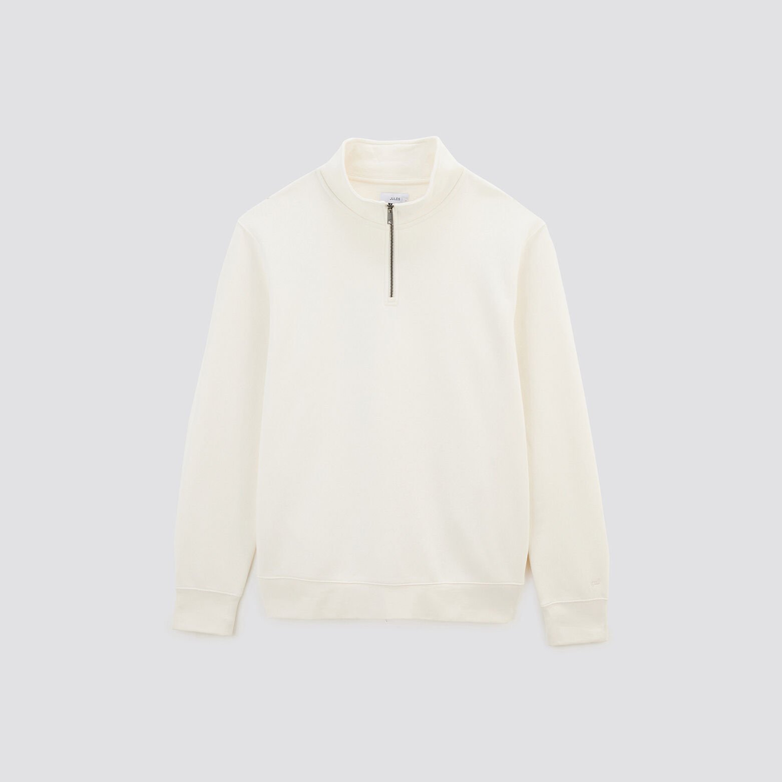 Sweat à col montant zippé Ecru