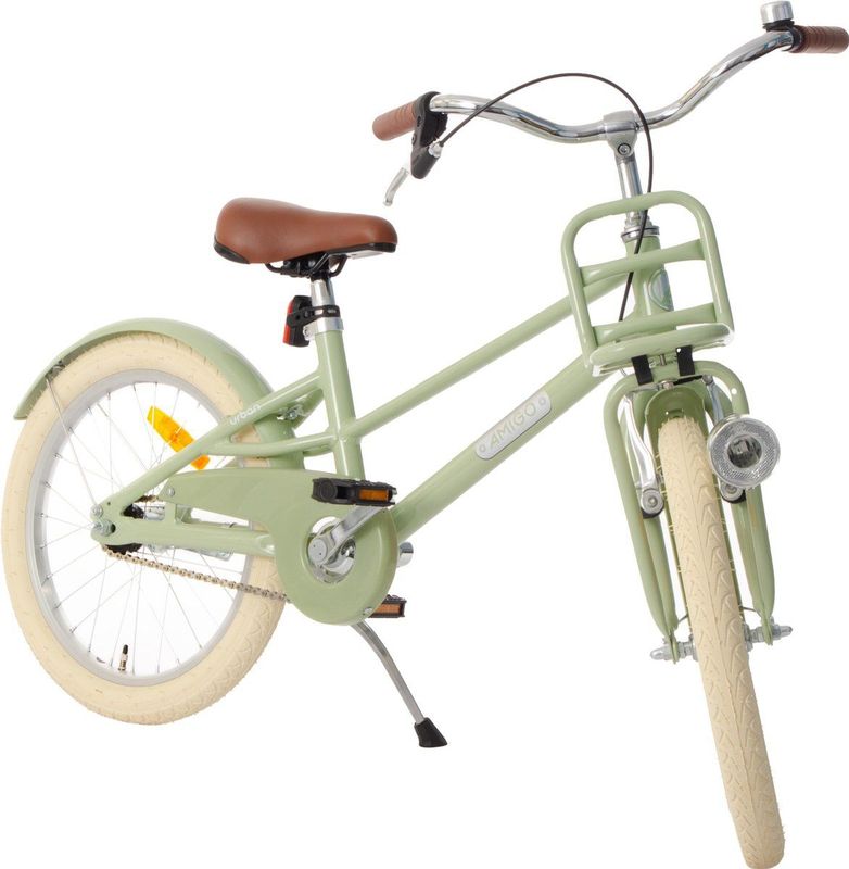 AMIGO Urban Meisjesfiets 18 Inch - Kinderfiets voor 5 tot 7 Jaar - 105-120 cm - Groen