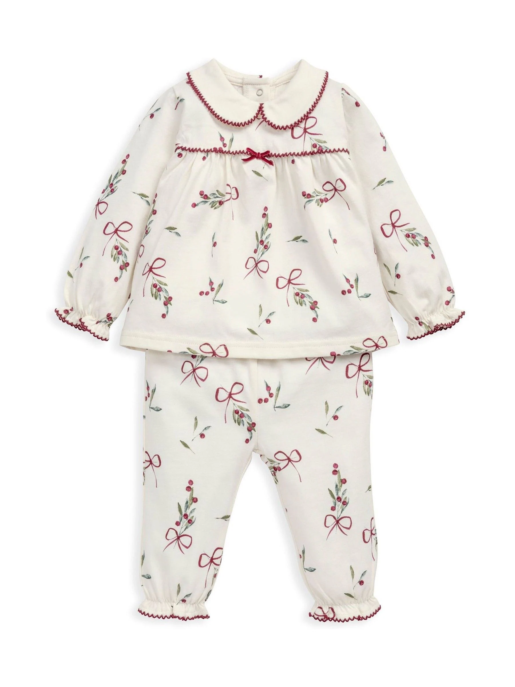 Mamas & Papas rode Kerstmis Pyjama's met maretak Print