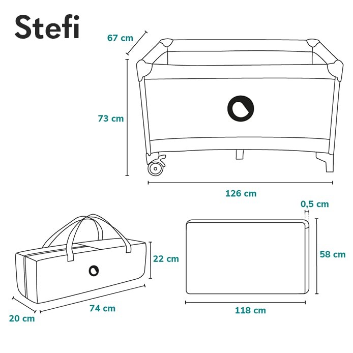 Lionelo Stefi Baby Laufstall Kinderreisebett