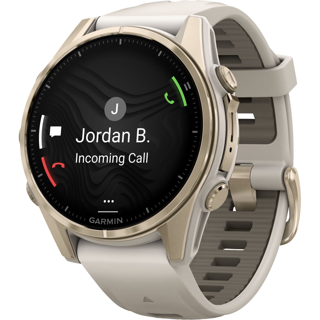 Garmin Fenix 8 - 43mm AMOLED Sapphire Nebelgrau / Softgold