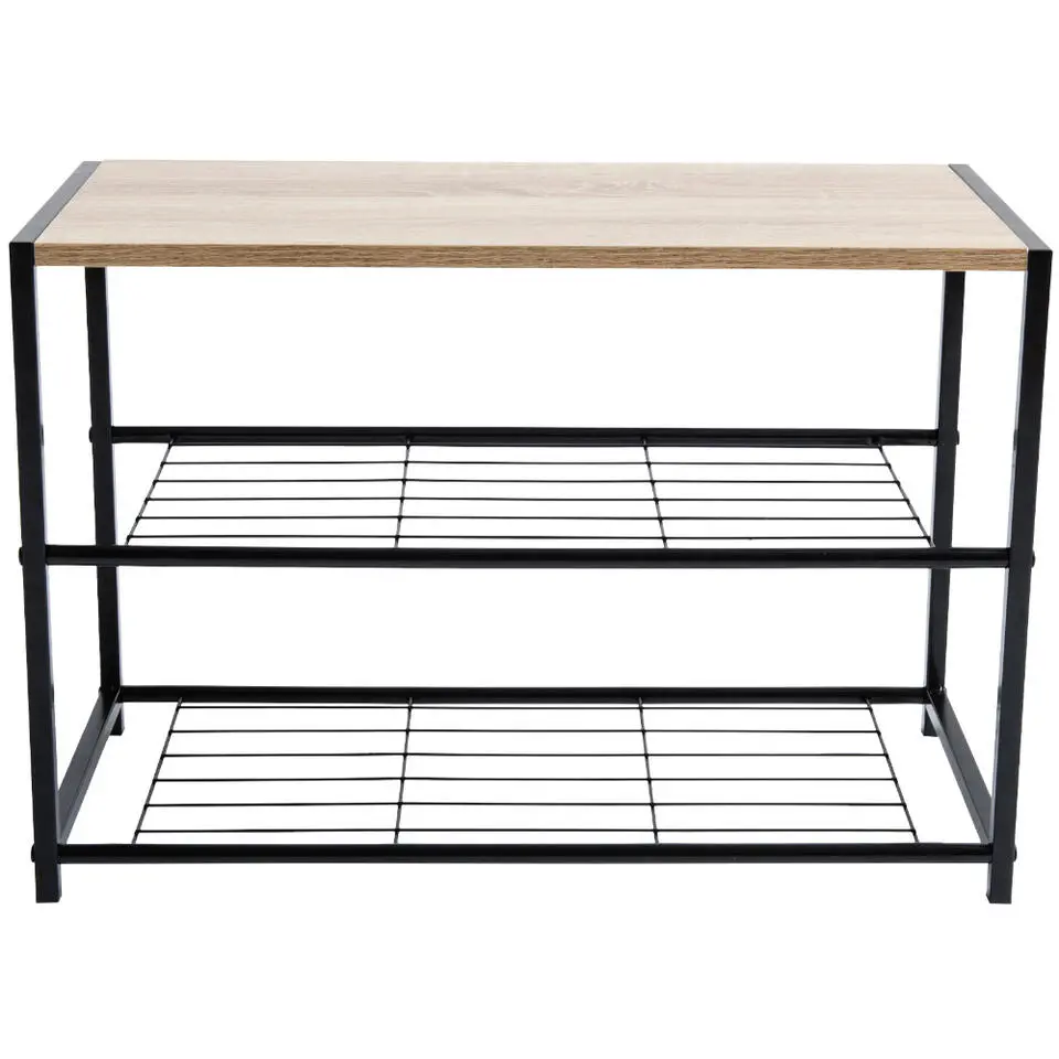 Schoenenrek - met zitbank - 63x43x30 - lichte eik