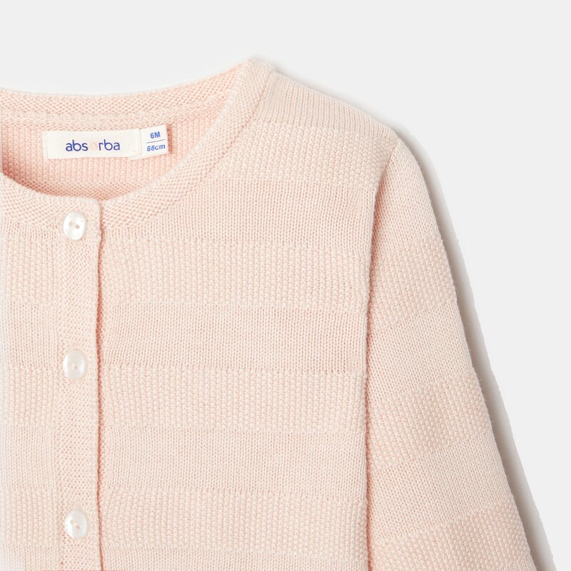 Cardigan maille tricot rose naissance Absorba Rose