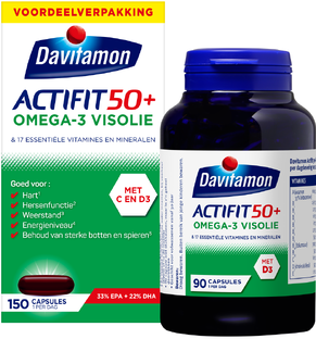 Davitamon Actifit 50 Plus Omega-3 Visolie Capsules 150CP